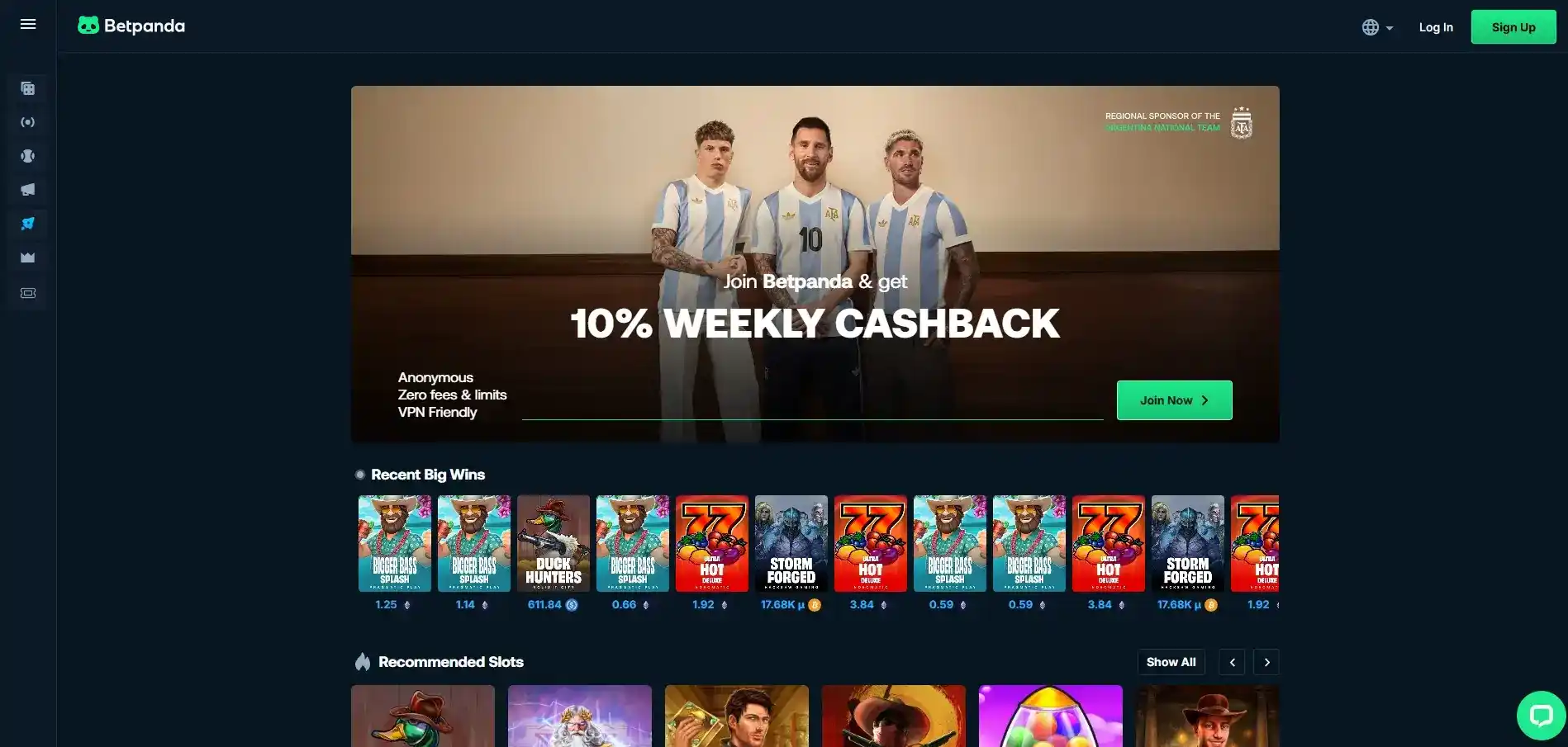 Current BetPanda homepage or lobby interface from the official website